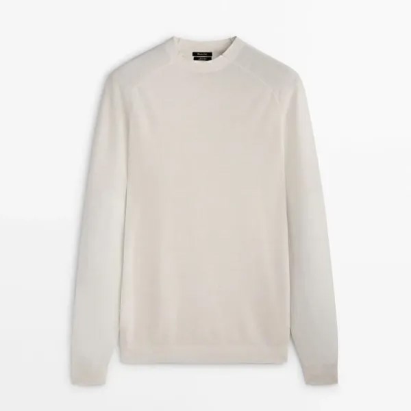 Свитер Massimo Dutti Crew Neck, бежевый