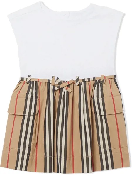 Burberry Kids платье в полоску Icon Stripe с короткими рукавами