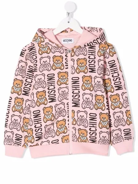 Moschino Kids худи на молнии с принтом Teddy Bear