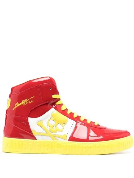 Philipp Plein высокие кеды Skull, красный