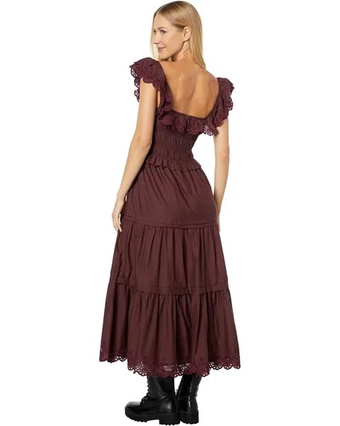 Платье Madewell Lucie Embroidered Cotton Midi Dress, цвет Vintage Mulberry