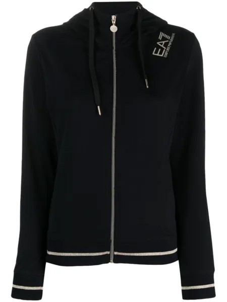 Худи Core Lady на молнии Ea7 Emporio Armani, черный