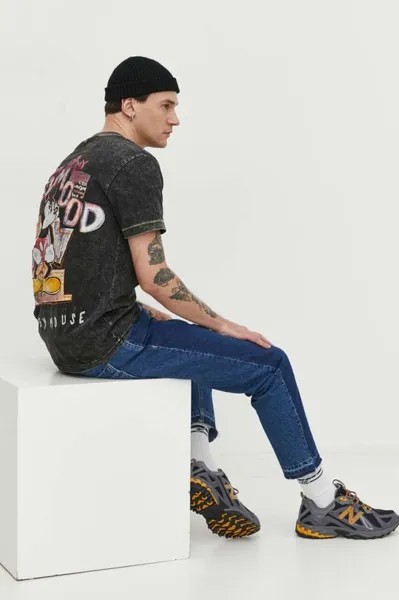 Хлопковая футболка x Disney MICKEY BAD MOOD Desigual, черный