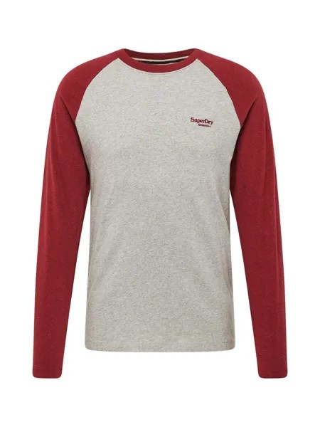 Лонгслив Superdry ESSENTIAL, светло-серый/бордо