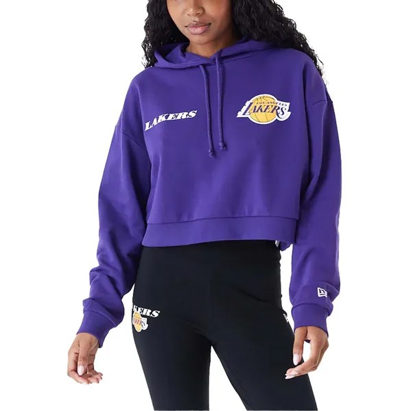 Худи New Era NBA Team Logo Crop Los Angeles Lakers, фиолетовый