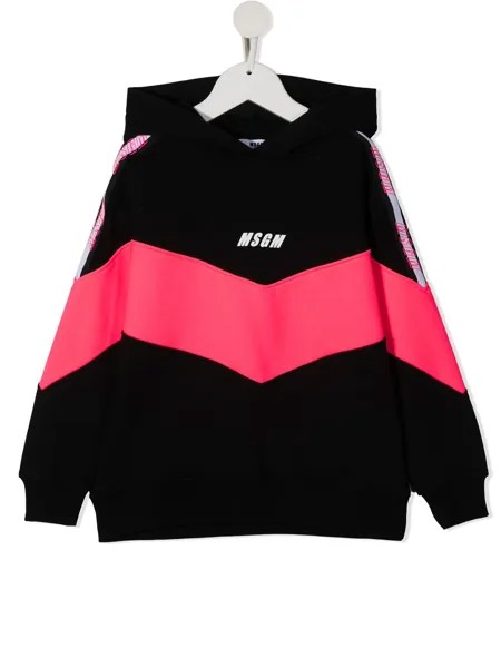 MSGM Kids худи в стиле колор-блок с логотипом