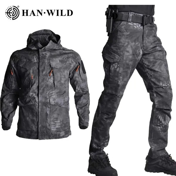 HAN WILD M65 костюм военная Униформа камуфляжные куртки и брюки армейская тактическая мужская одежда походная охотничья ветровка костюм