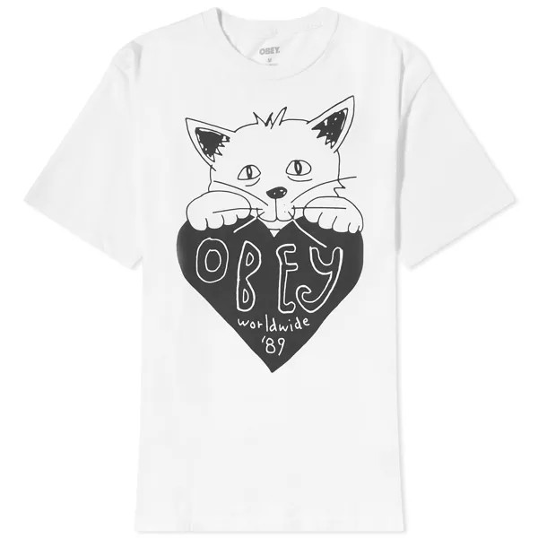 Футболка Obey Kitty Heart Logo, белый