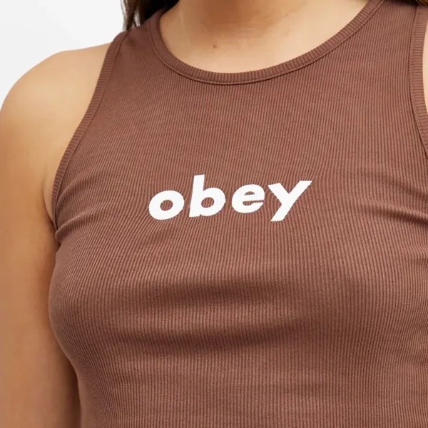 Майка с логотипом Obey, коричневый