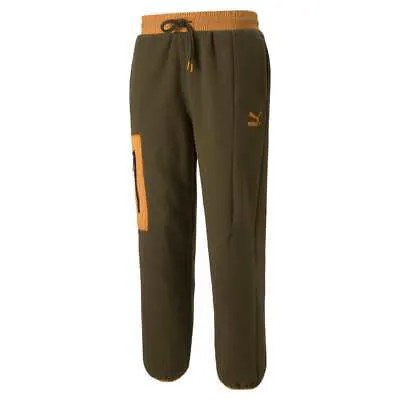 Puma Swxp Polar Fleece Pants Мужские зеленые повседневные штаны 53566762