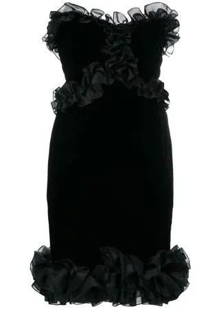 Yves Saint Laurent Pre-Owned облегающее платье с оборками