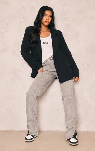 PrettyLittleThing Черный двубортный пиджак свободного кроя свободного кроя