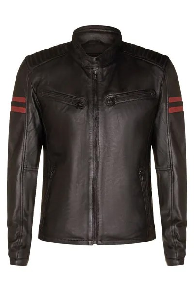 Кожаный бомбер в стиле ретро - Рим Infinity Leather, черный