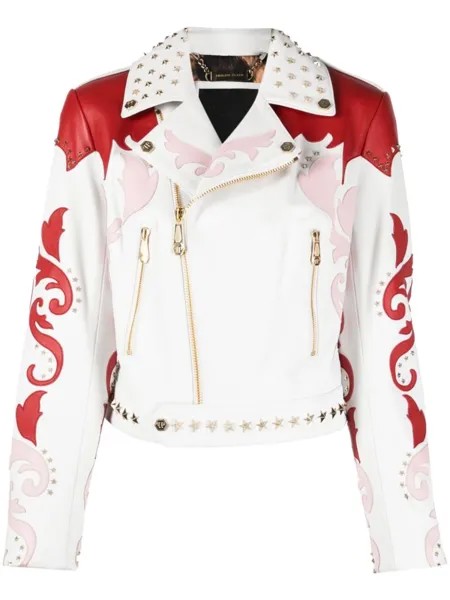 Philipp Plein куртка вязки интарсия, белый