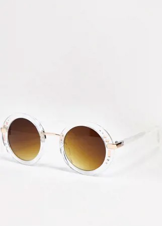 Круглые солнцезащитные очки в кристально-белой оправе AJ Morgan-Прозрачный