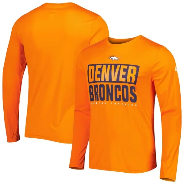 Мужская оранжевая футболка с длинным рукавом Denver Broncos Joint Authentic Offsides New Era