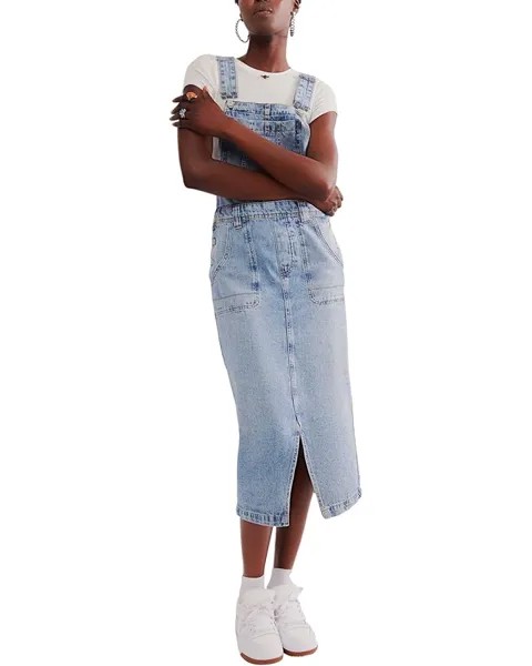 Юбка Free People Bardot Denim Skirtall, цвет Follow Your Heart
