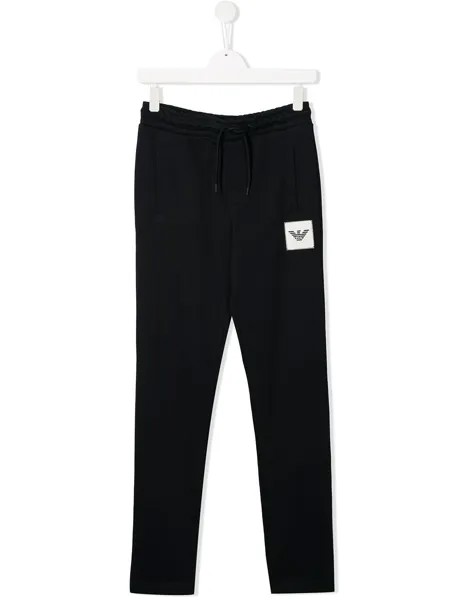 Emporio Armani Kids спортивные брюки с нашивкой-логотипом