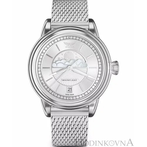 Наручные часы Aviator V.1.33.0.250.5, белый, серебряный