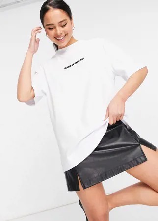 Белая хлопковая oversized-футболка с вышитым логотипом House Of Holland-Белый