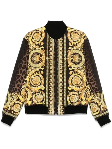 Versace куртка-бомбер с принтом Barocco, черный