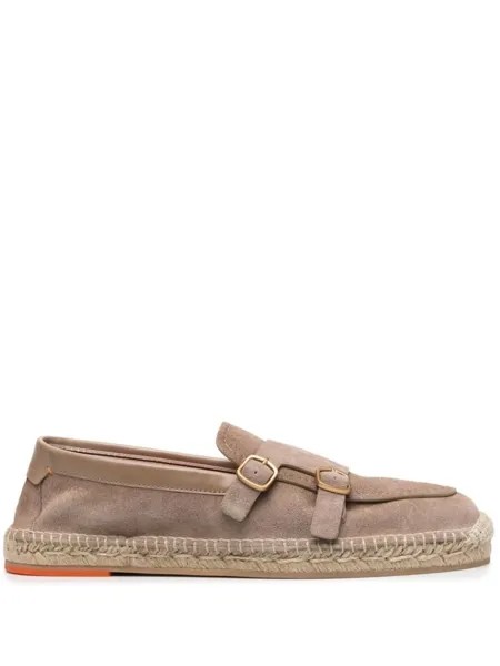 Santoni эспадрильи с пряжками, нейтральный цвет