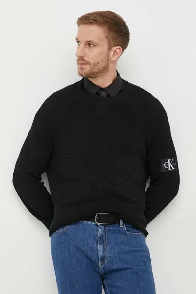 Шерстяной свитер Calvin Klein Jeans, черный