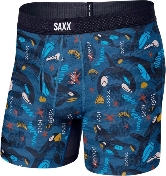 Трусы-боксеры с охлаждающей сеткой Droptemp SAXX UNDERWEAR, цвет Whale Watch/Storm Blue