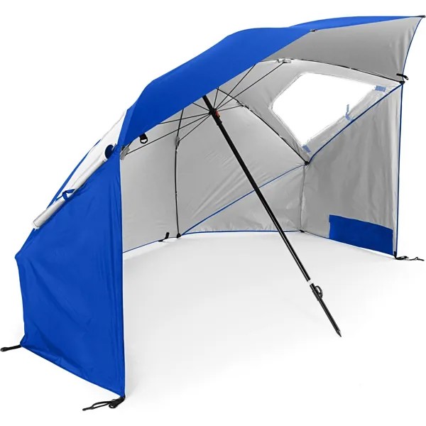 Зонтик с тентом SPF 50 + солнцезащитный, солнцезащитный, для кемпинга, рыбалки, пляжа и спортивных мероприятий, 8 футов, синий (в наличии в США)