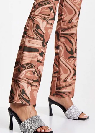 Черные мюли на каблуке для широкой стопы с украшениями ASOS DESIGN Heartly-Белый