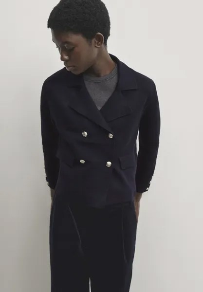 Куртка With Buttons Massimo Dutti, цвет blue black denim