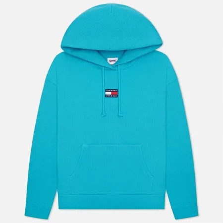 Женская толстовка Tommy Jeans Tommy Center Badge Hoodie, цвет голубой, размер M