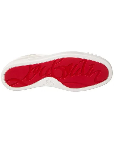 Christian Louboutin Louis Junior Spikes Кожаные кроссовки, белый