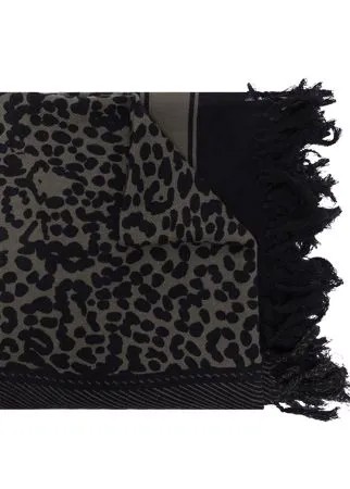Barbara Bui шерстяной шарф в клетку с леопардовым принтом
