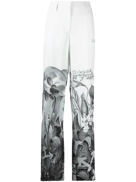 Off-White прямые брюки с принтом Botanical