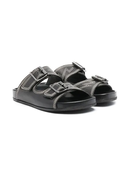 Gallucci Kids сандалии с контрастной строчкой