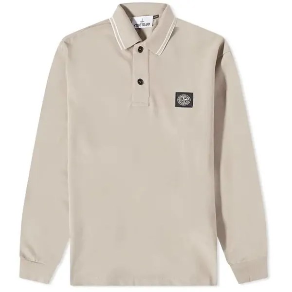 Футболка Stone Island Long Sleeve Patch Polo, серый