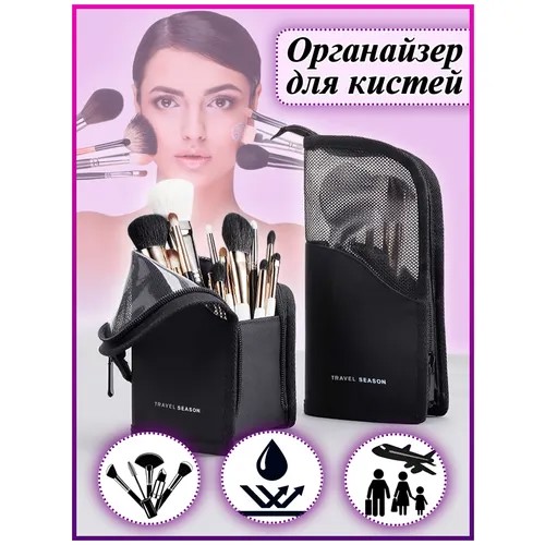 Косметичка 4х24.5х13.5 см, черный