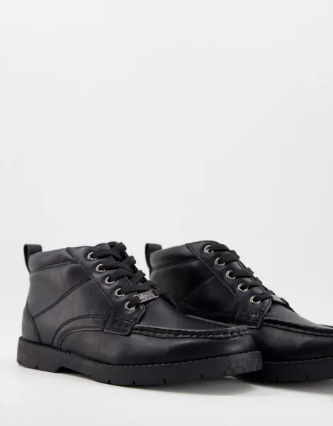 Черные кожаные броги на шнуровке Ben Sherman-Черный