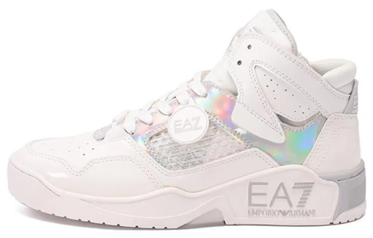 Кроссовки EMPORIO ARMANI EA7 Skateboarding Shoes Unisex Mid-top White, белый