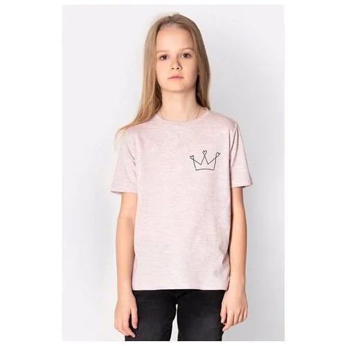 Футболка HappyFox Корона, размер 14 (164), розовый