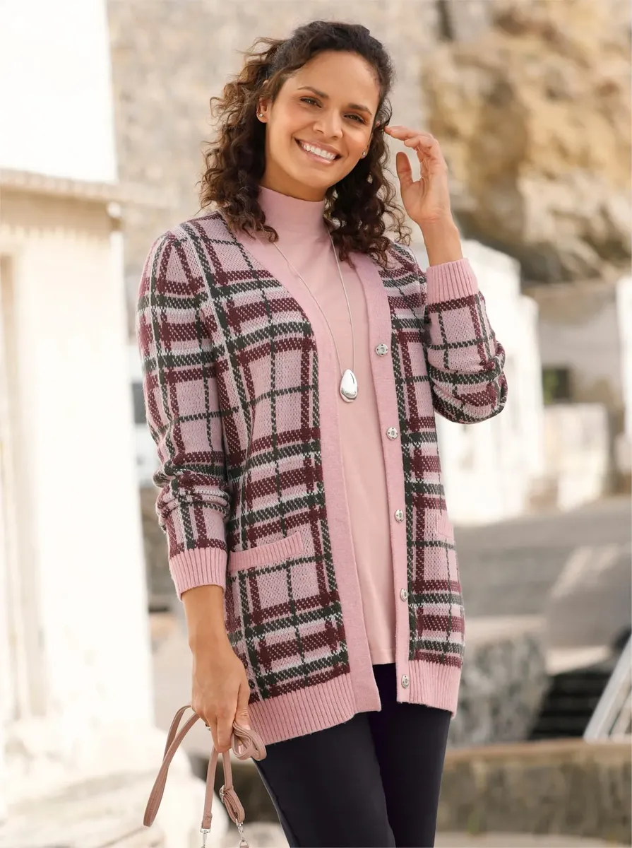 Casual Looks: длинный кардиган, цвет Hortensie-Graphit-Gemustert
