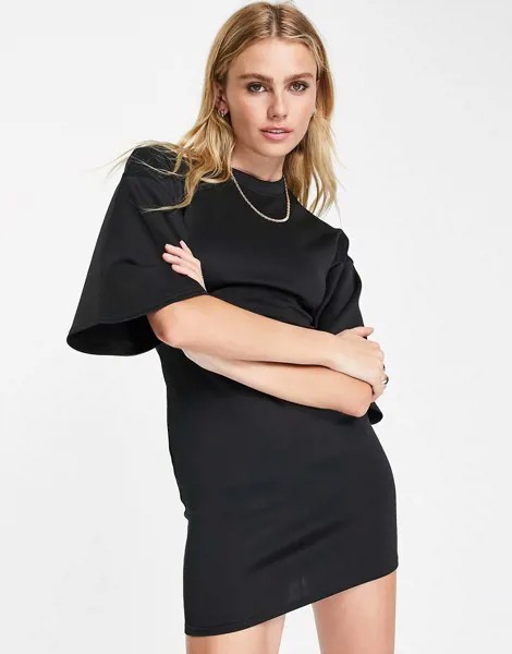 Черное платье-футболка приталенного кроя ASOS DESIGN-Черный