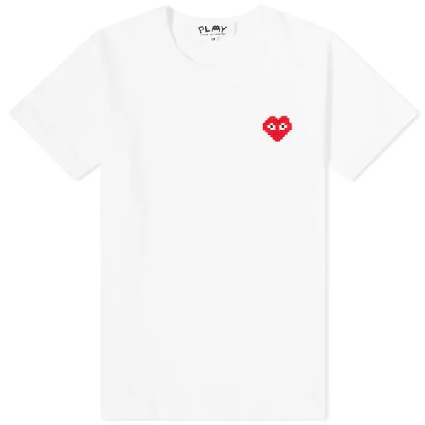 Футболка Comme des Garçons Play Invader Heart, белый