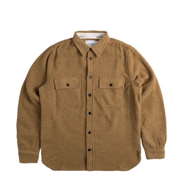 Рубашка Silas Textured Wool Shirt Norse Projects, коричневый