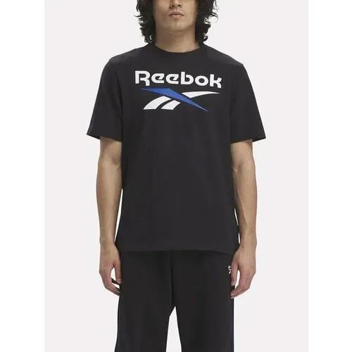 Футболка Reebok, 1 шт., размер L, черный/голубой