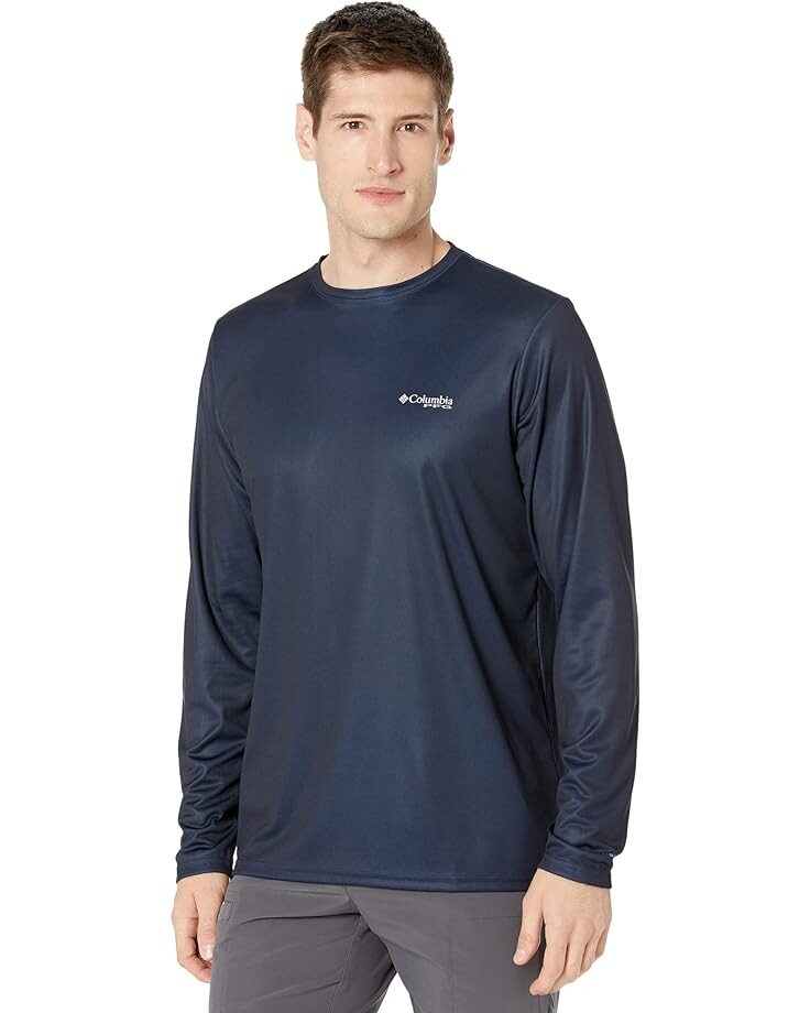 Рубашка Columbia Terminal Tackle PFG Fish Long Sleeve, цвет Collegiate Navy/White Alaska Fish