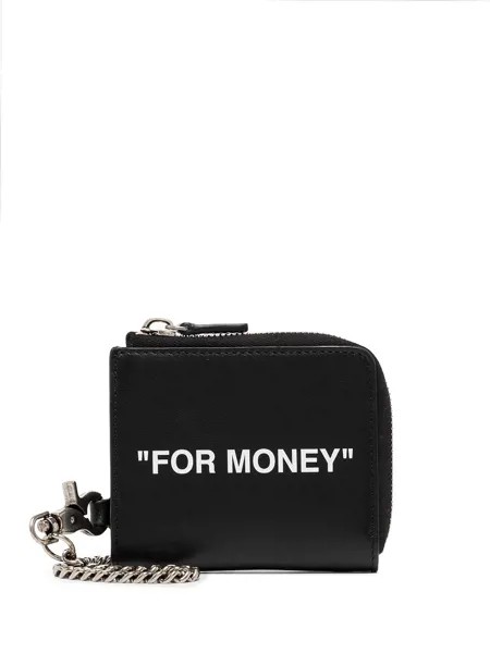 Off-White quote-print compact wallet