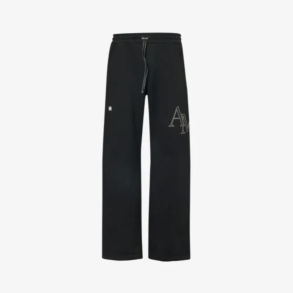 Спортивные брюки из хлопкового джерси с аппликацией в шахматном порядке и логотипом Amiri, черный
