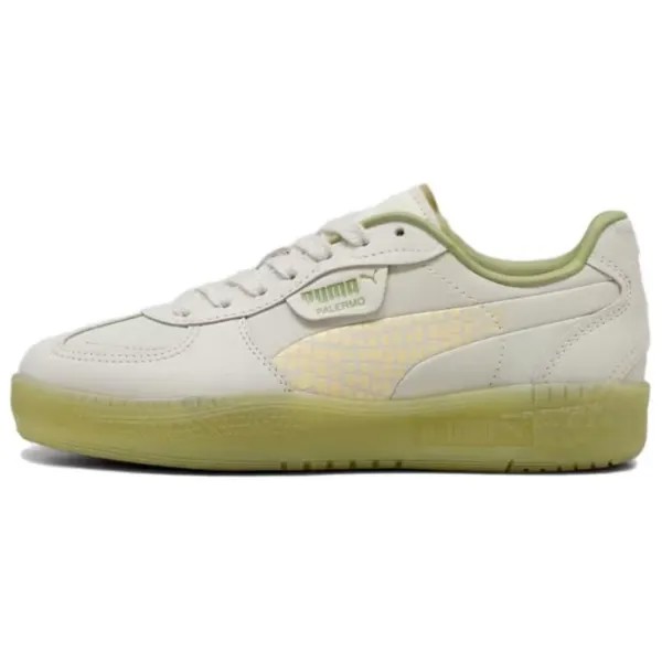 Кроссовки Puma Palermo Skateboarding Shoes Women's Low-top Light Grey/Yellow Green, зеленый